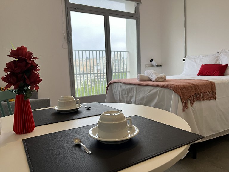 Studio elegante com linda vista