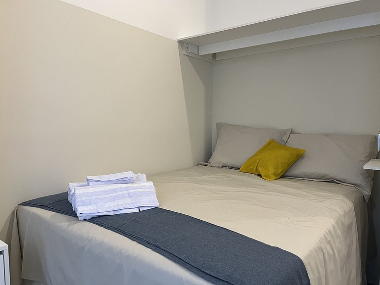 Studio compacto e confortável no coração da cidade