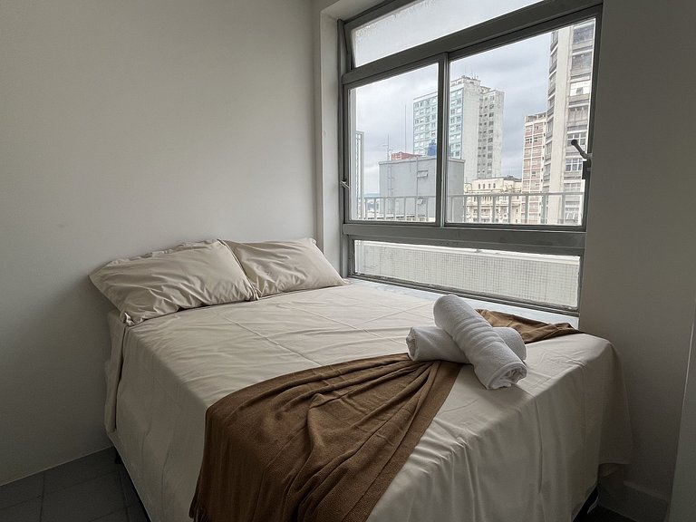 Studio compacto e confortável no coração da cidade