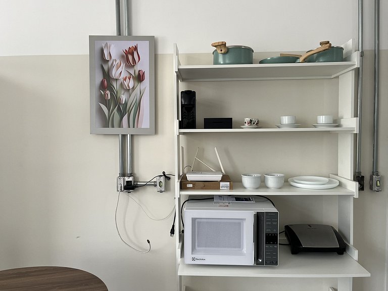 Studio compacto e confortável no coração da cidade